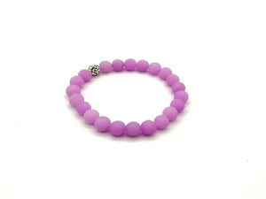 Matte Color Jade Shamballa Purple Bracelet 8Mm