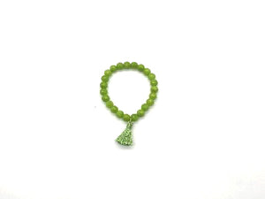 Gream Jade Green Tassel Bracelet 8Mm