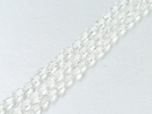 Thunder Polish Glass Crystal White Faceted Teardrop 3X5Mm
