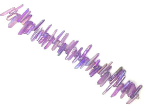 Coated Crystal Quartz Purple Stick 8 Inch 5X15-5X30Mm