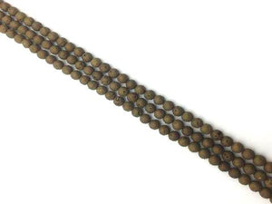 Matte Agate Druzy Anti Gold Round Beads 6Mm