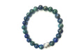 Lapis Malachite Turquoise Silver Buddha Beaded Bracelet 8Mm