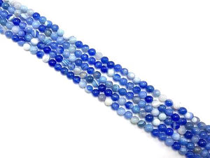 Color Sardonyx Lake Blue Round Beads 8Mm