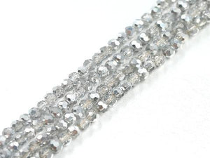 Thunder Polish Glass Crystal Siver Faceted Rounds 4Mm