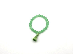 Treated Color Jade Transparent Green Tassel Bracelet 8Mm