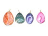 Color Agate Gold Pendant 30X40-40X55Mm