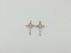 Zircon Rose Gold Metal Parts 20X35Mm