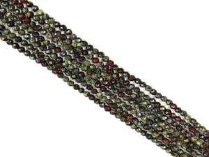 Aust Dragon Blood Faceted Round Beads 4Mm