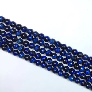 Heat Coloring Tiger Eye Blue Round Beads 12Mm