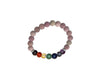 Matte Rhodanite 7 Chakras Bracelet 6mm