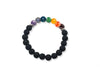 Lava Stone Black 7 Chakras Bracelet 8mm