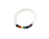 Matte White Jade 7 Chakras Bracelet 6mm