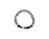 Matte Gray Picture Jasper 7 Chakras Bracelet 8mm