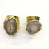Quartz Druzy freeform Gold Ring 15-25mm