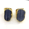 Kyanite freeform oval  Gold Ring 20-25mm