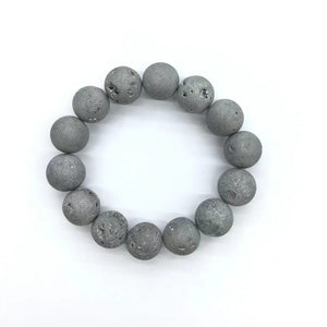 Grey Mist Druzy Geo Bracelet 14mm
