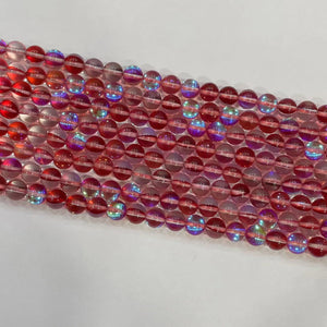 Red Glass round beads 6mm