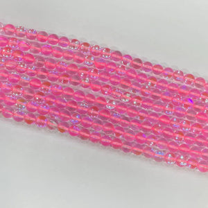 Pink Glass round beads 10mm