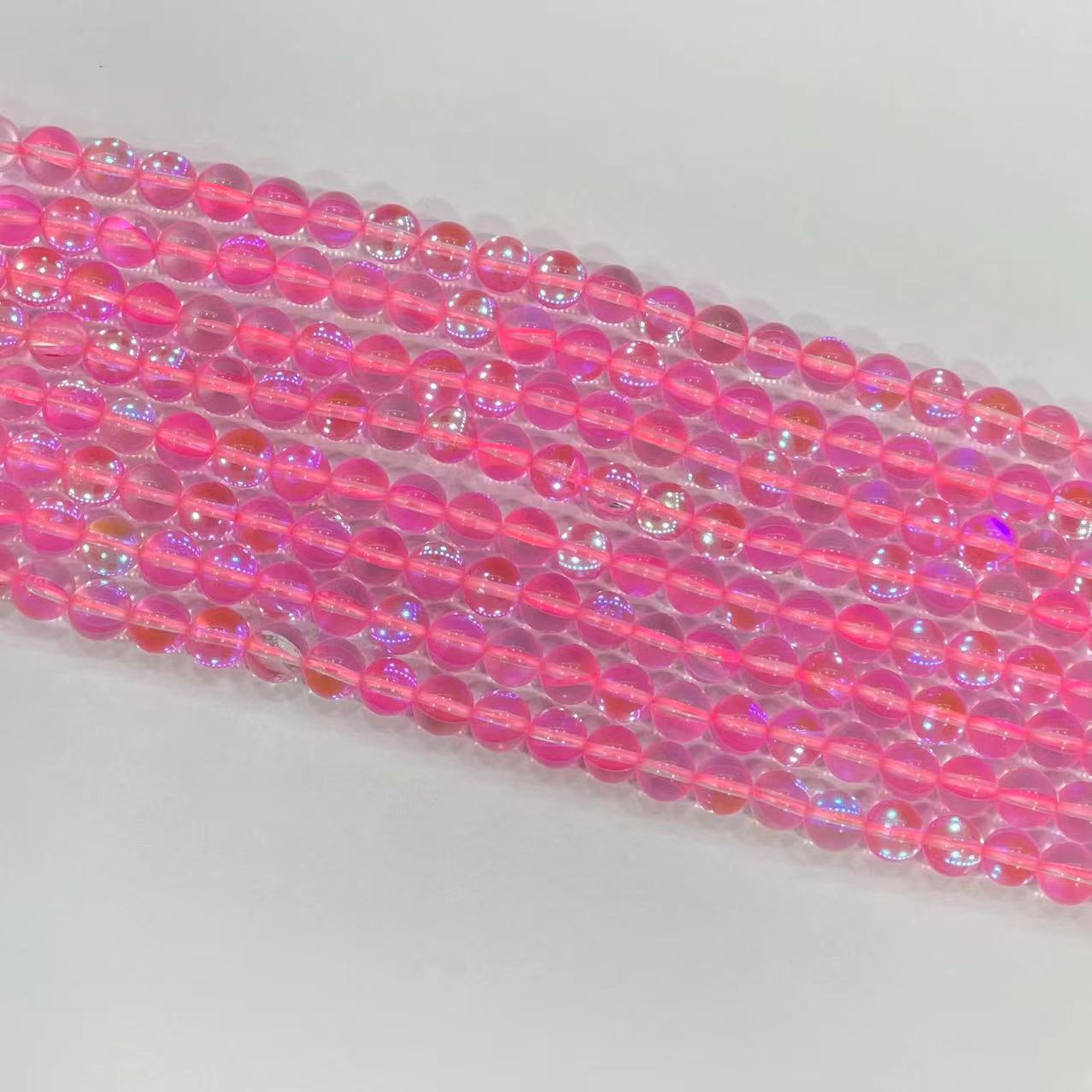 Natural Glass Beads Wholesale  American Bead Corp Tagged Pink