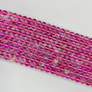 Dark Pink  Glass round beads 12mm