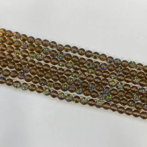 Brown Glass round beads 6mm