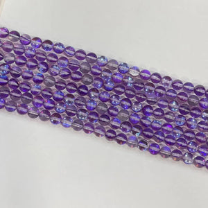 Purple Glass round beads 6mm