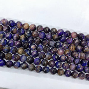 Rainbow  tiger eye round beads 12mm