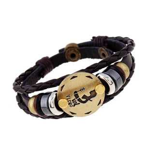 Virgo Zodiac leather and hemitite bracelets
