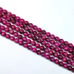 Heat Coloring Tiger Eye Rose Round Beads 8Mm