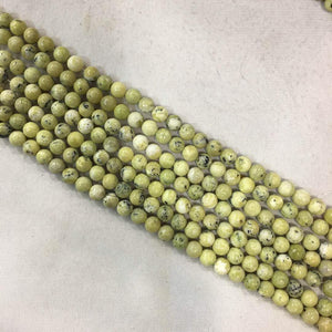 Peruvian Serpentine round beads 4mm